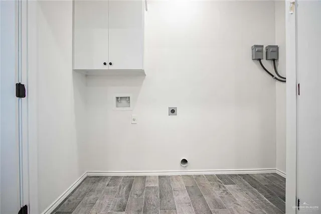 a view of room with hardwood floor