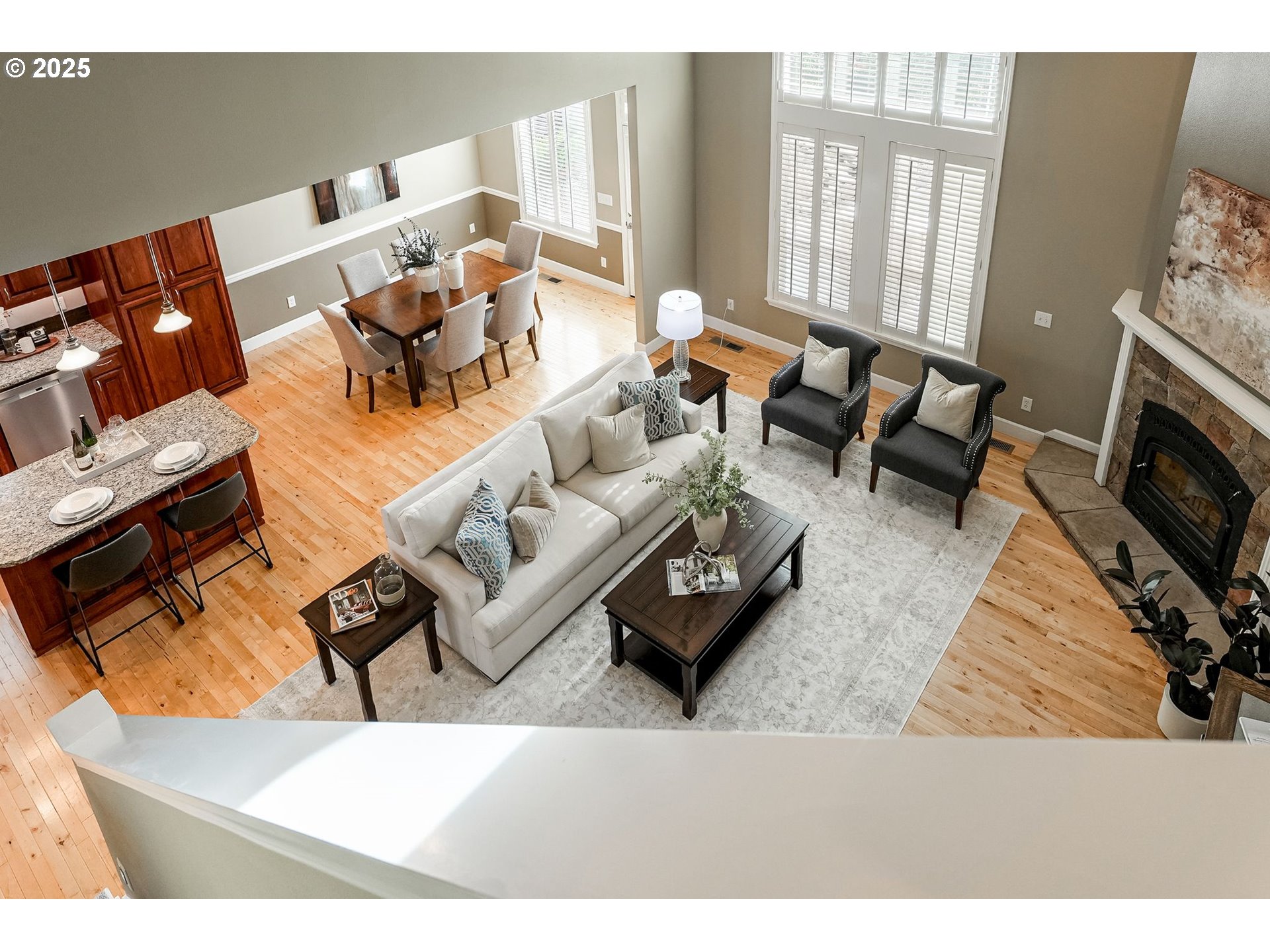 413 Northwest Harold Street Sublimity, OR 97385 - Photo 31 of 48 a living room with furniture and a fireplace