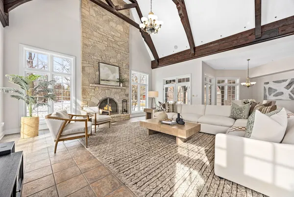 a living room with furniture