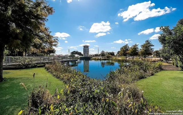 a view of a lake with outdoor space