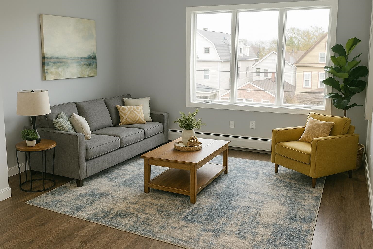 361 Avenue C, Unit 3 Bayonne, NJ 07002 - Photo 2 of 7 a living room with furniture and a large window