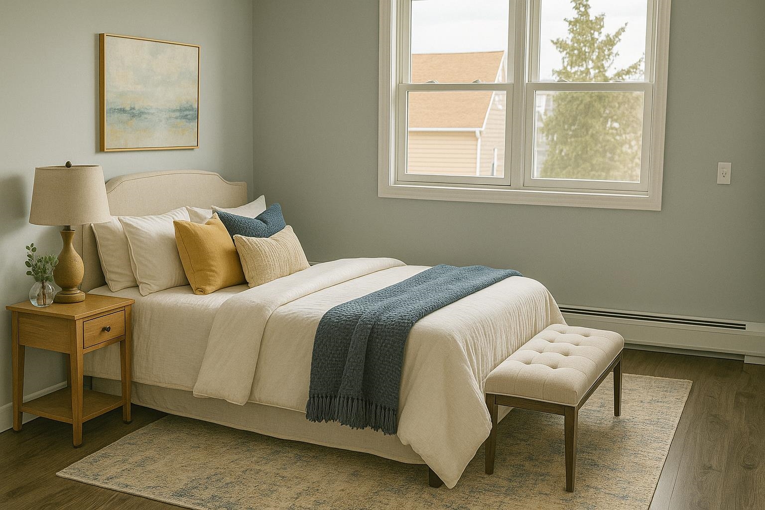 361 Avenue C, Unit 3 Bayonne, NJ 07002 - Photo 4 of 7 a bedroom with a bed and wooden floor