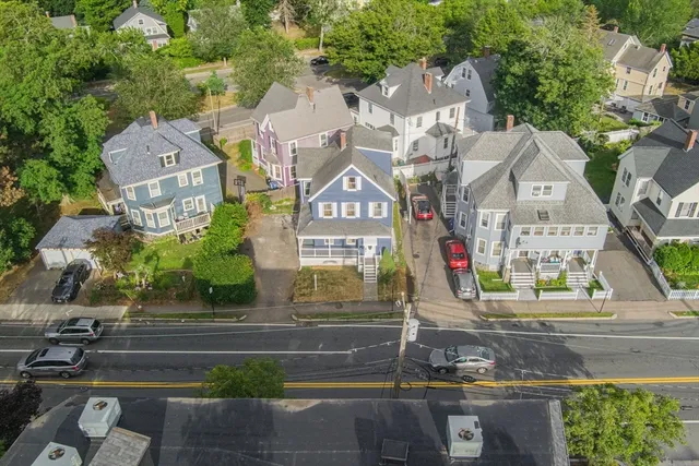 an aerial view of residential houses