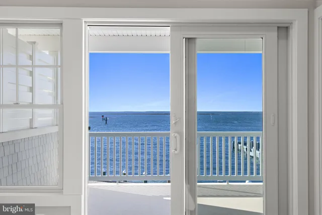 a terrace with a city view