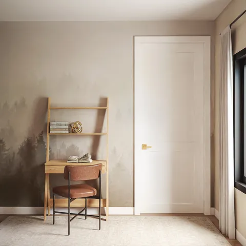 a bedroom with furniture and a window