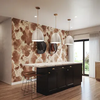 a kitchen with a sink and wooden floor