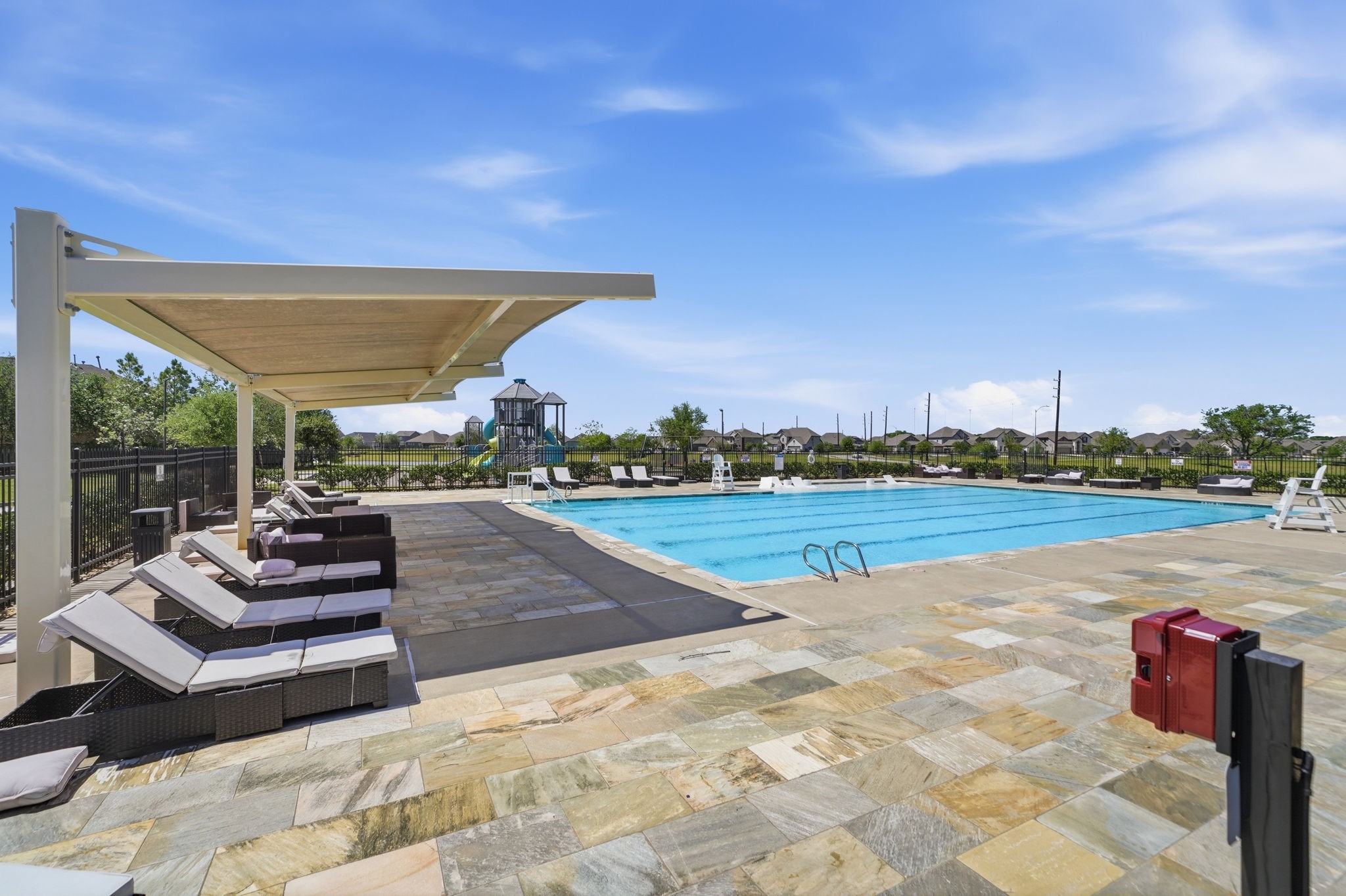 13207 Alcott Forest Lane Rosharon, TX 77583 - Photo 41 of 44 Huge pool area, also with plenty of shade.