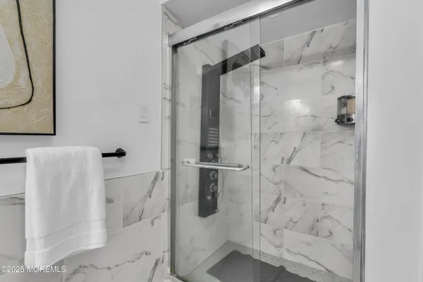 a bathroom with a shower