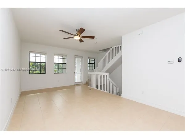 a view of a livingroom with a window