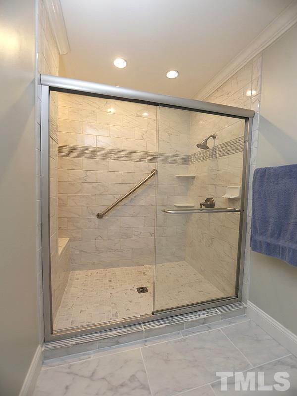 4812 Oak Way Raleigh, NC 27613 - Photo 8 of 18 Master bathroom was renovated in 2015 and this shower is a great addition instead of a hard to get into garden tub.