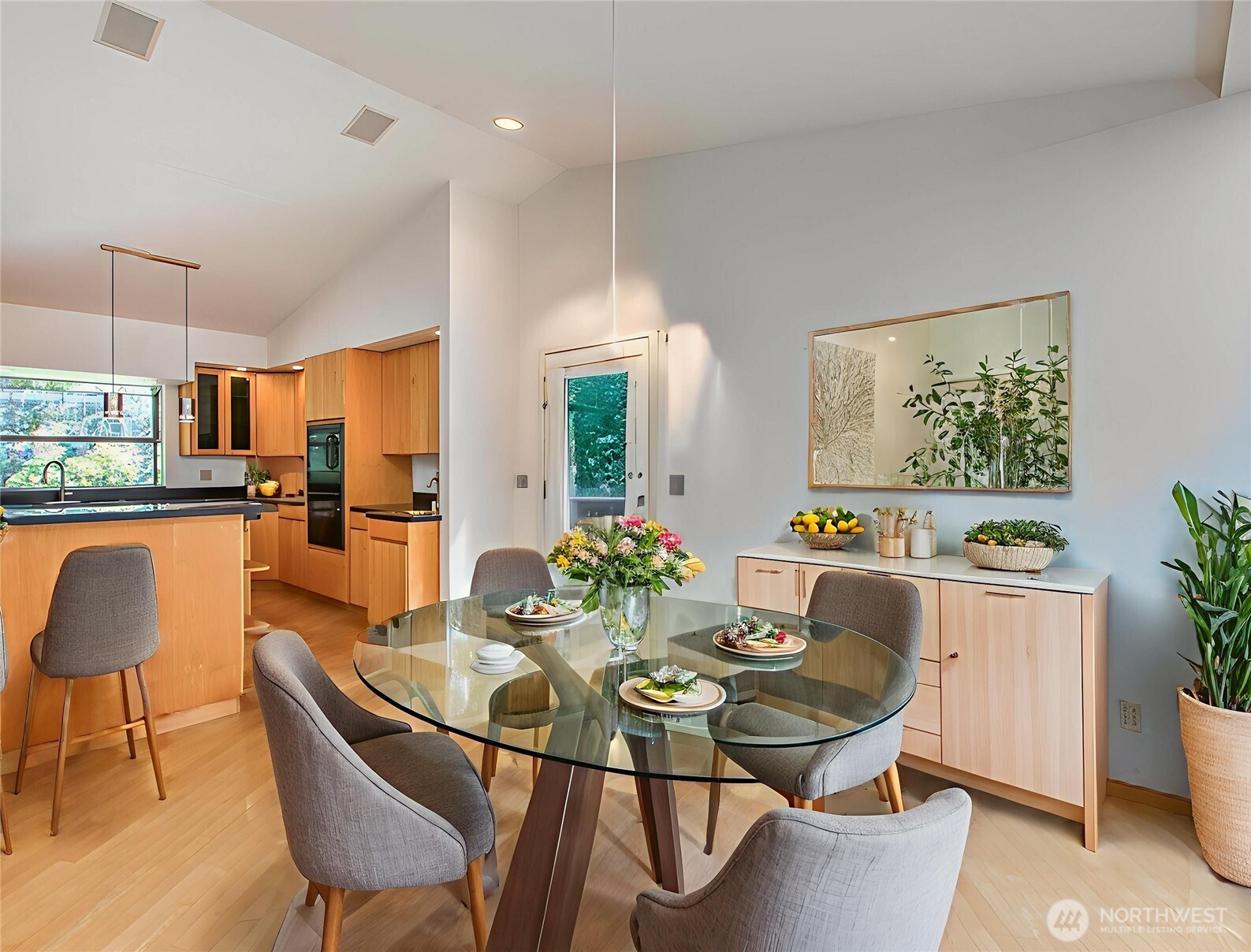 121 Switchback Road Orcas Island, WA 98245 - Photo 14 of 35 a view of a dining room with furniture and window