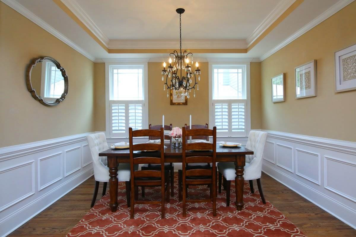 315 Georgetown Road Raleigh, NC 27608 - Photo 7 of 24 Beautiful tray ceiling w/chair rail and wainscoting Formal Dining Room