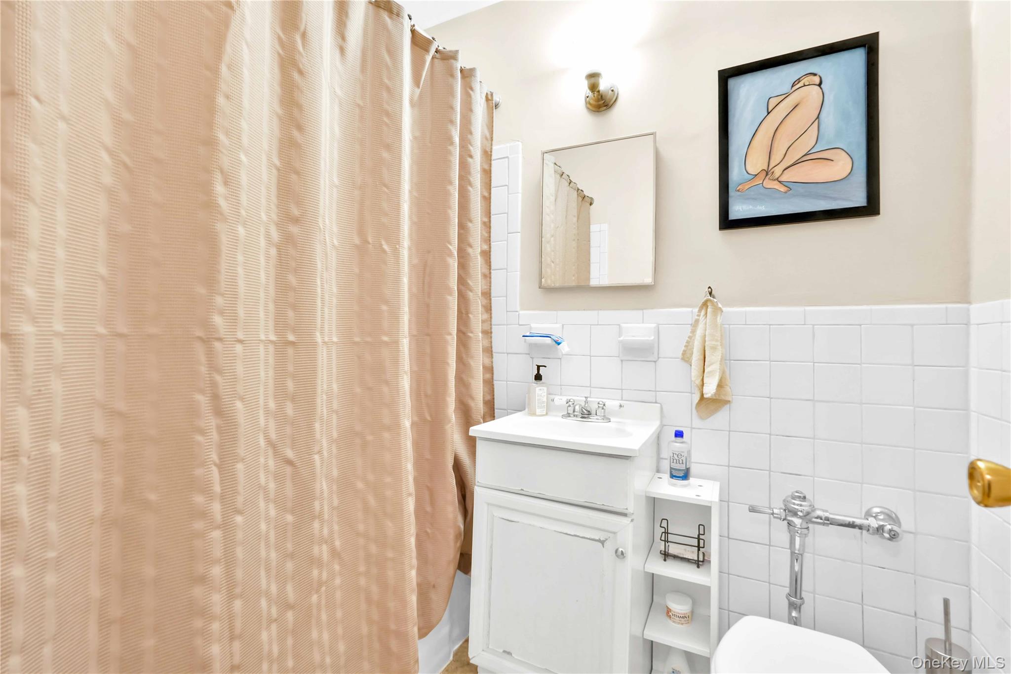 209-10 41st Avenue, Unit 2J Queens, NY 11361 - Photo 22 of 35 a bathroom with a toilet sink and mirror