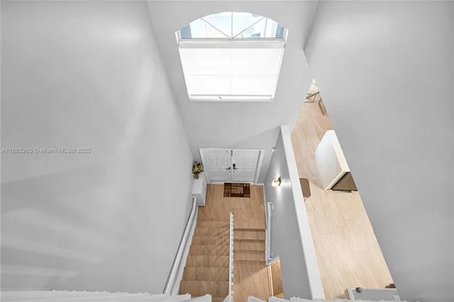 a view of a hallway with workspace