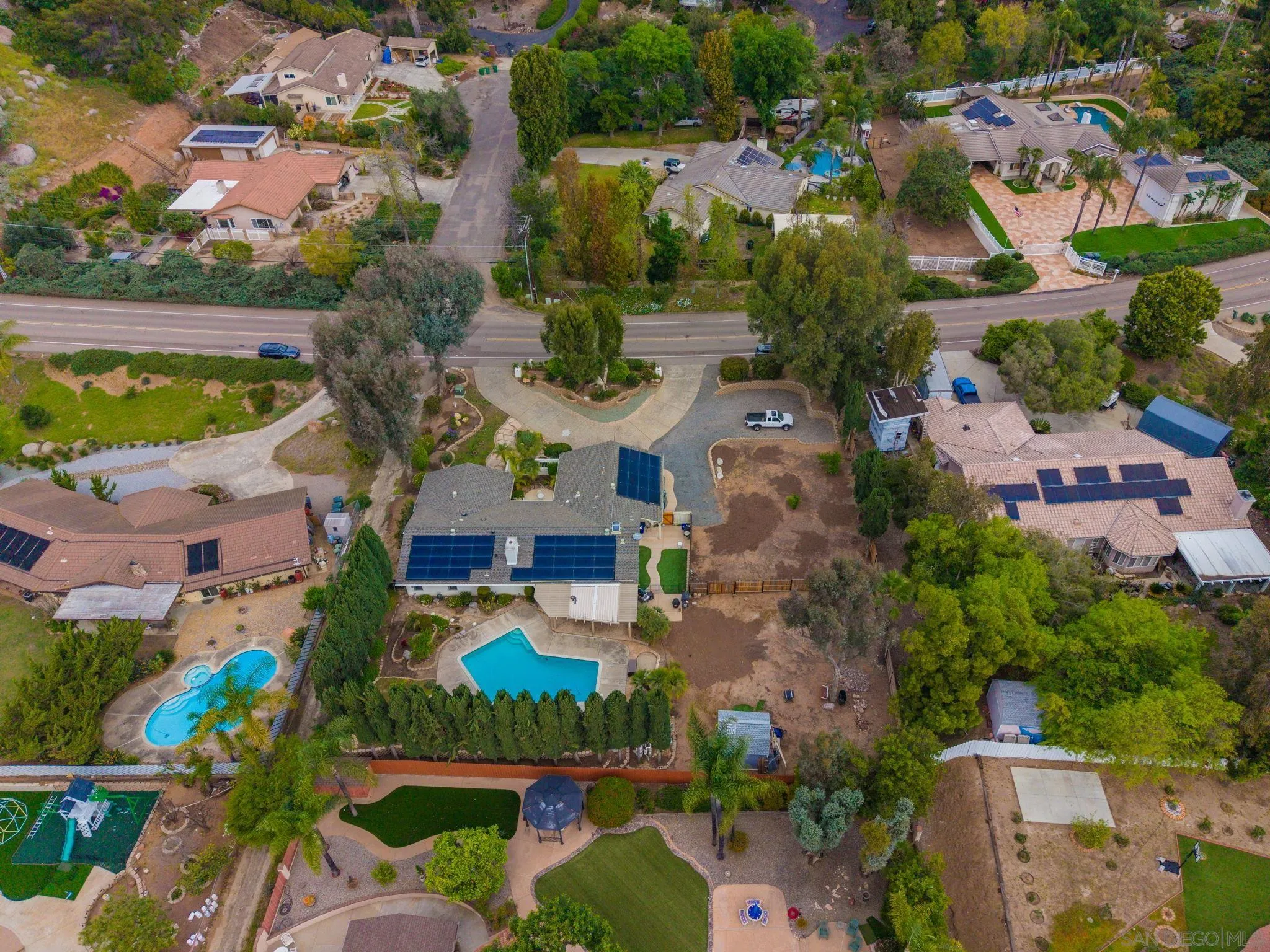 1673 Hidden Mesa Road El Cajon, CA 92019 - Photo 24 of 29 an aerial view of a houses with outdoor space