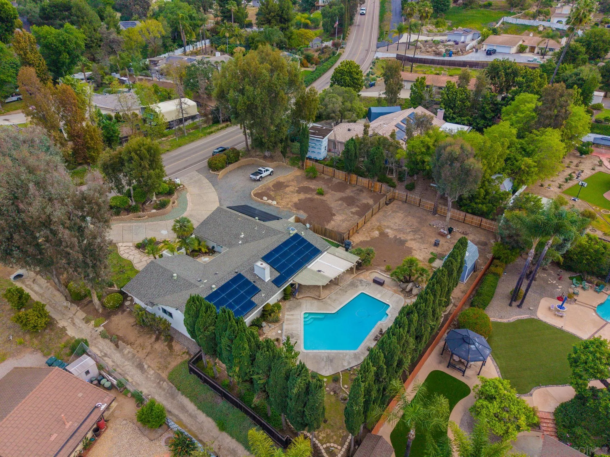 1673 Hidden Mesa Road El Cajon, CA 92019 - Photo 25 of 29 an aerial view of residential house with outdoor space
