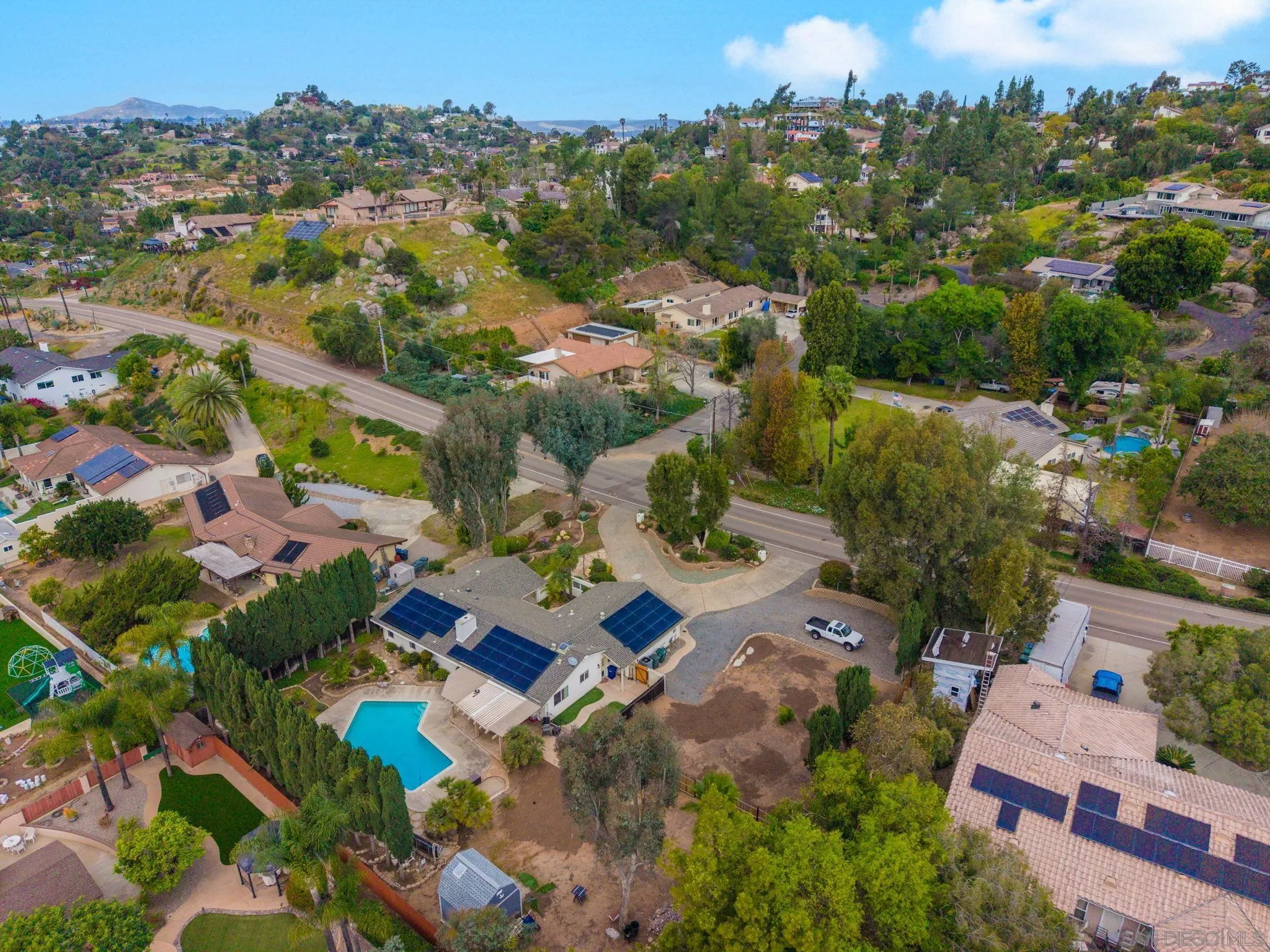 1673 Hidden Mesa Road El Cajon, CA 92019 - Photo 29 of 29 an aerial view of residential houses with outdoor space