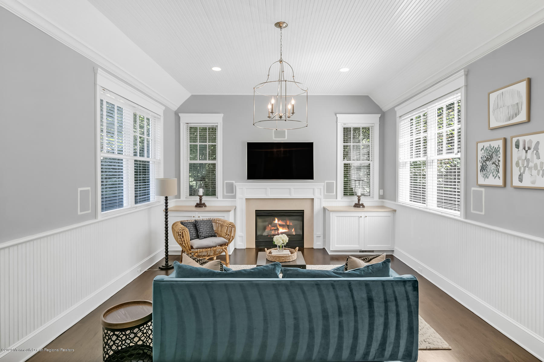 127 Ave Of Two Rivers Rumson, NJ 07760 - Photo 13 of 59 a living room with fireplace furniture and a flat screen tv