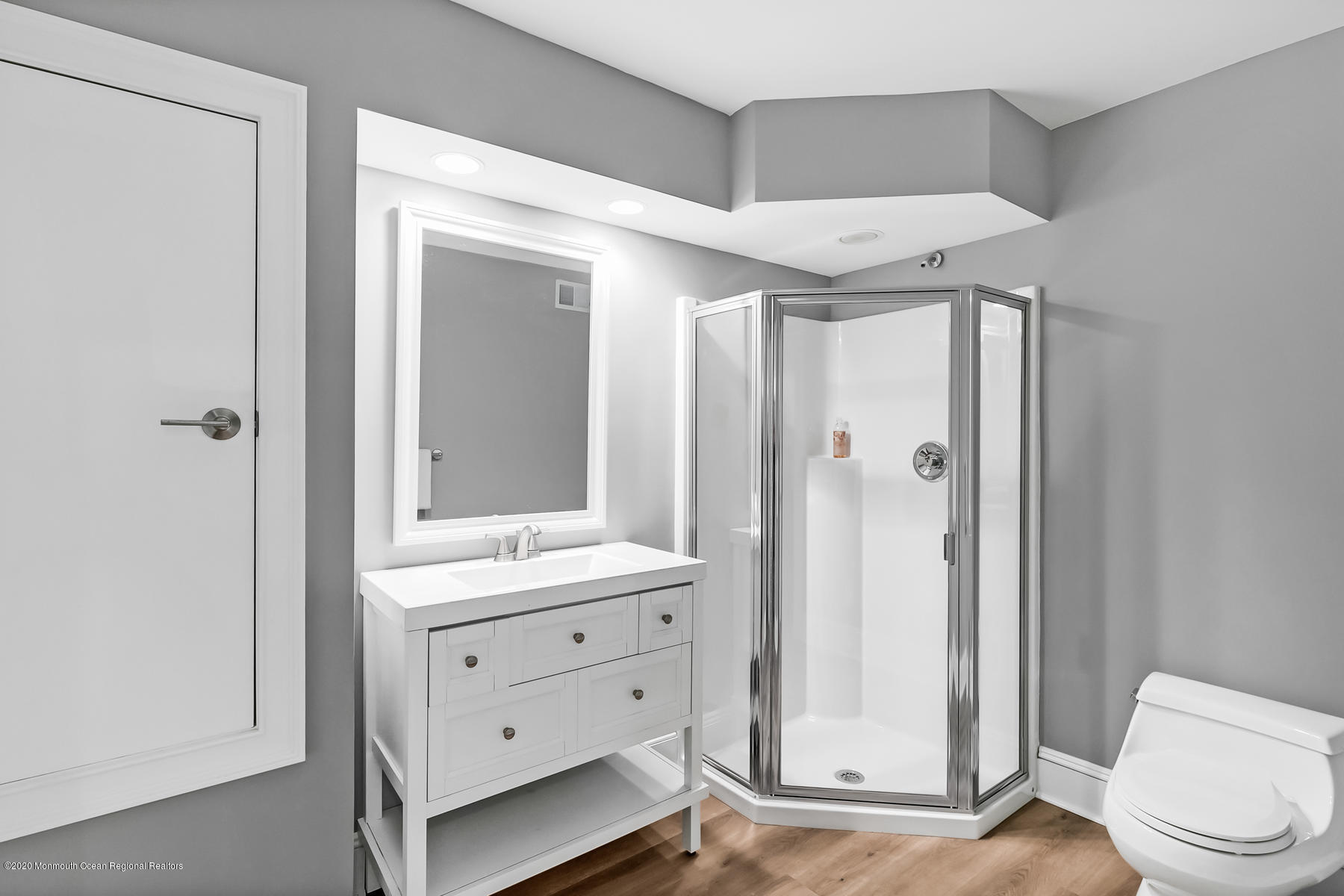 127 Ave Of Two Rivers Rumson, NJ 07760 - Photo 47 of 59 a bathroom with a double vanity sink toilet mirror and shower