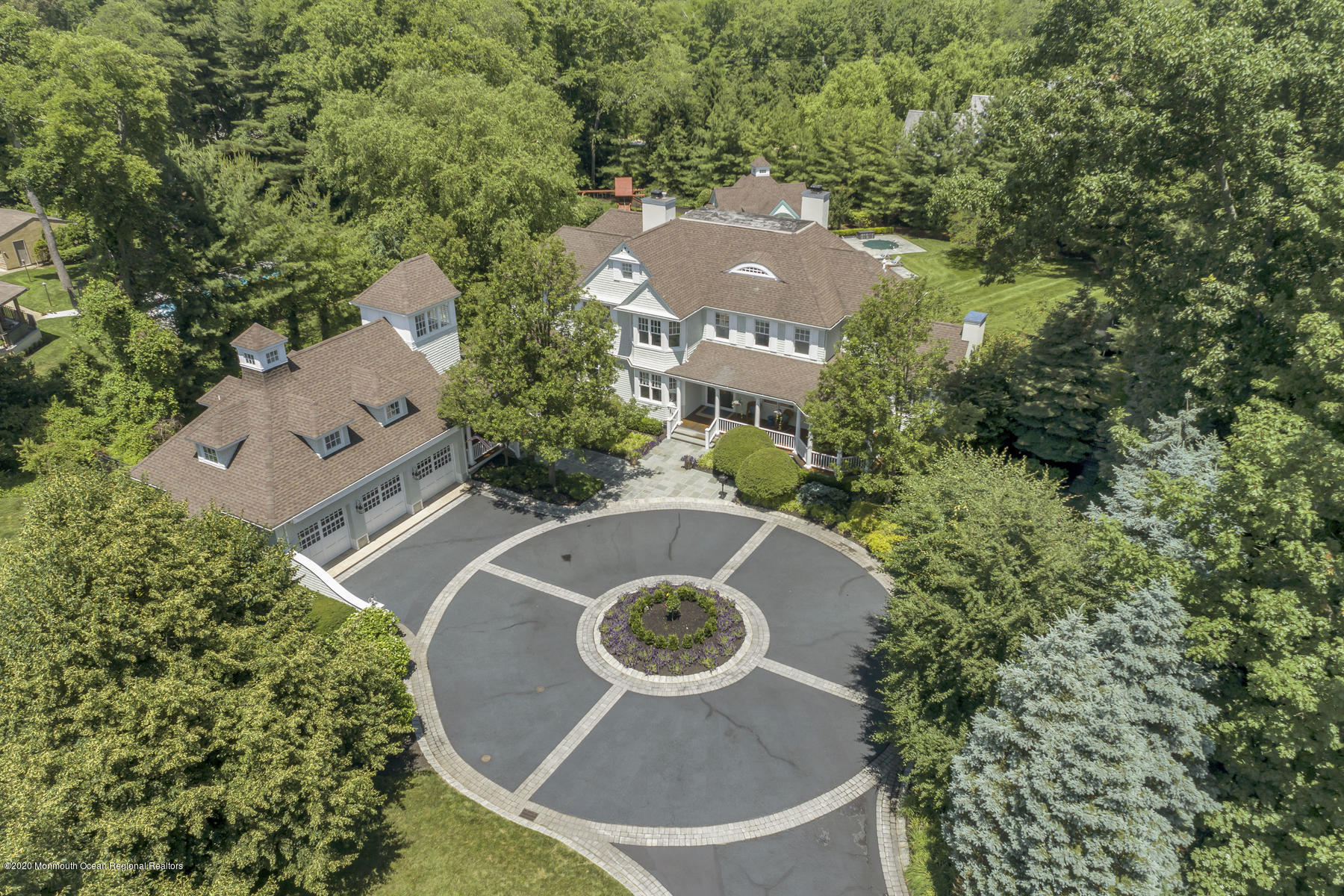 127 Ave Of Two Rivers Rumson, NJ 07760 - Photo 56 of 59 an aerial view of a house with outdoor space and swimming pool