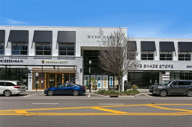 a view of a building with a street view