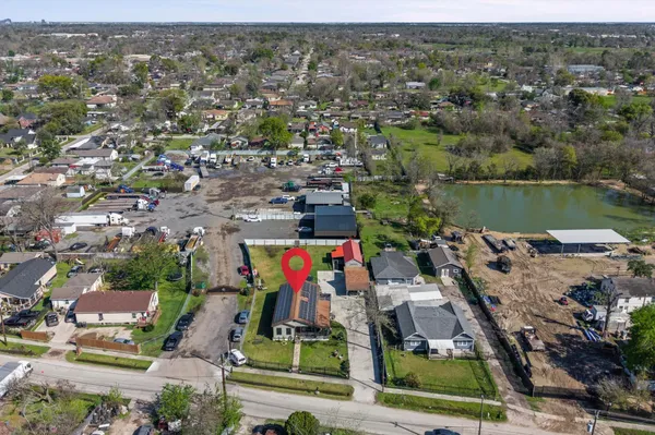 an aerial view of multiple house