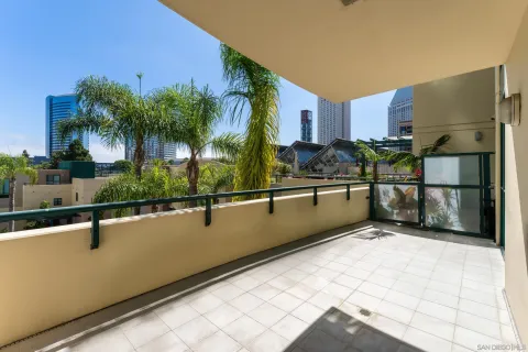 a view of a patio with swimming pool