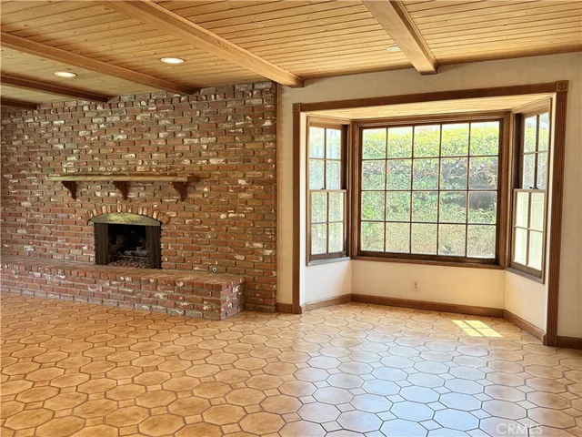 a view of an entryway with a fireplace