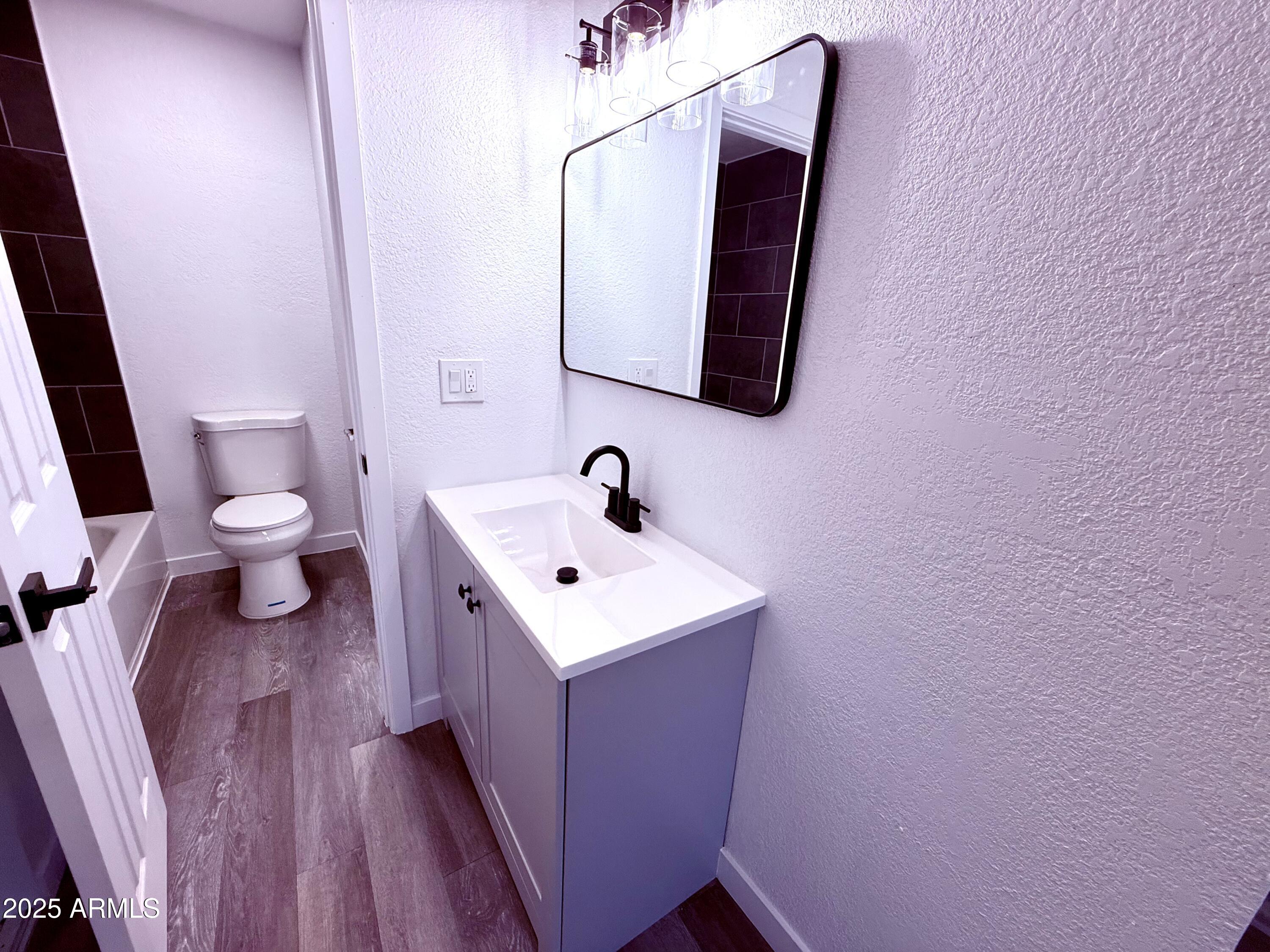 1009 East Chipman Road Phoenix, AZ 85040 - Photo 21 of 30 a bathroom with a sink toilet and mirror