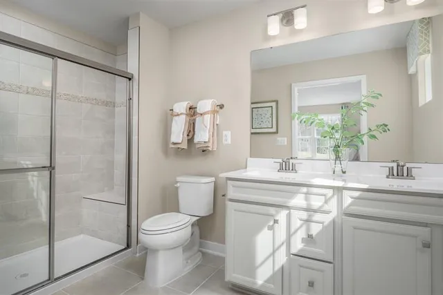 a bathroom with a toilet a sink and a mirror