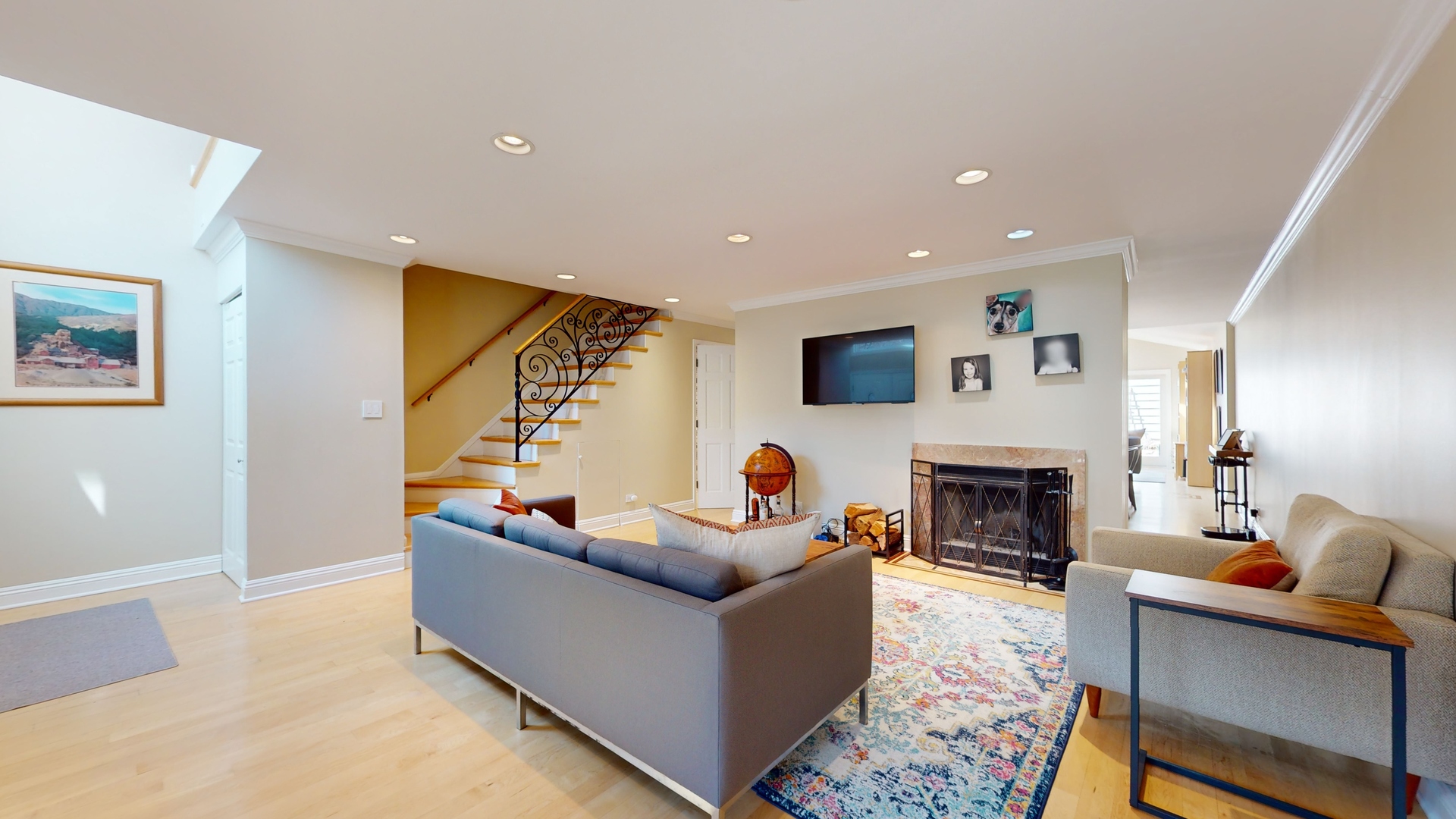 804 South Morgan Street Chicago, IL 60607 - Photo 4 of 32 a living room with furniture and a fireplace