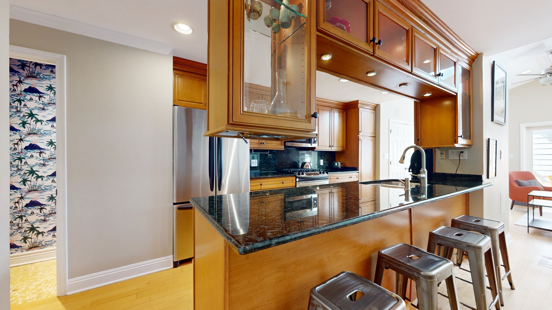804 South Morgan Street Chicago, IL 60607 - Photo 10 of 32 a kitchen with stainless steel appliances granite countertop a refrigerator and a stove top oven