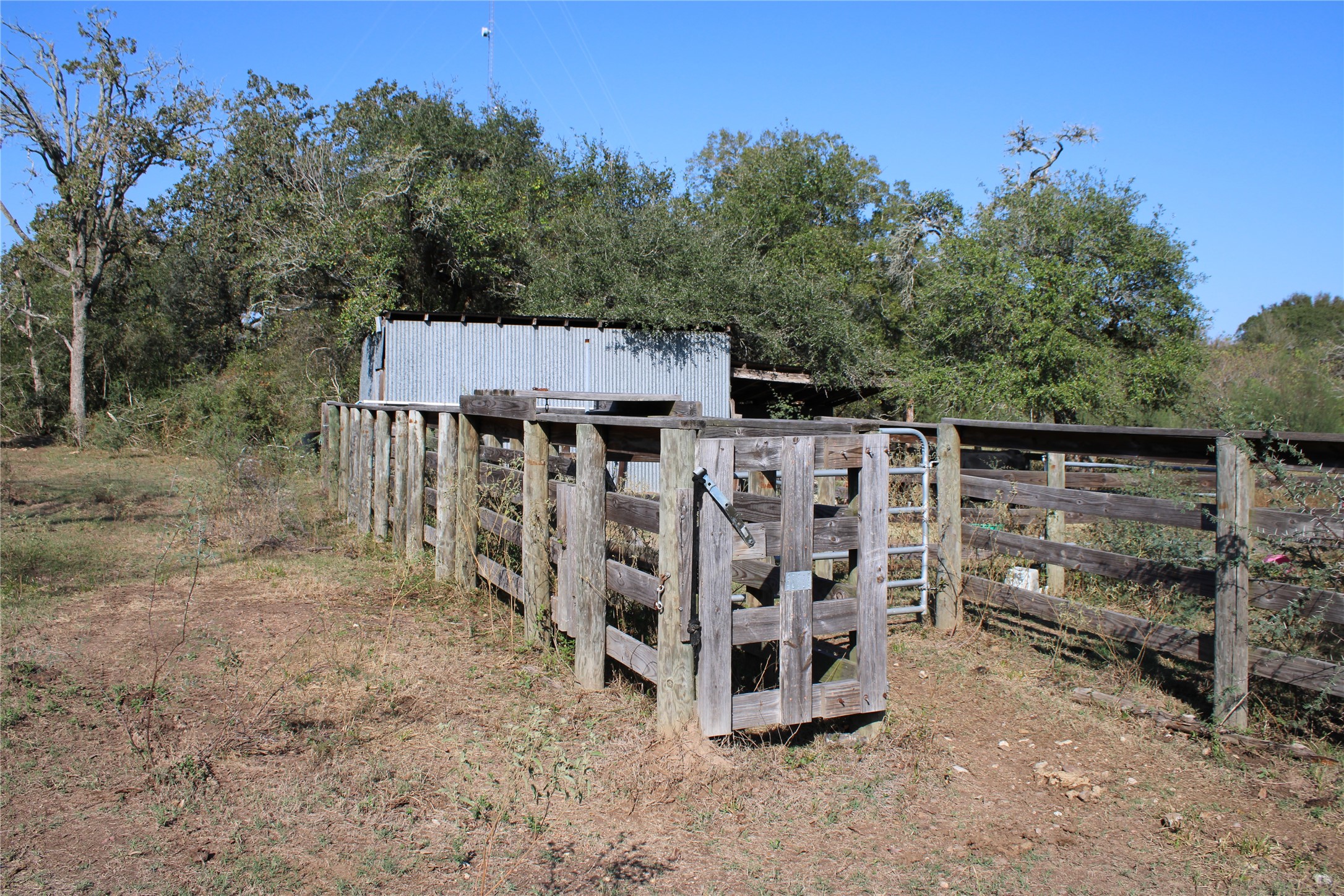3514 US 90 Glidden, TX 78943 - Photo 12 of 18 a view of a wooden house with a yard and wooden fence