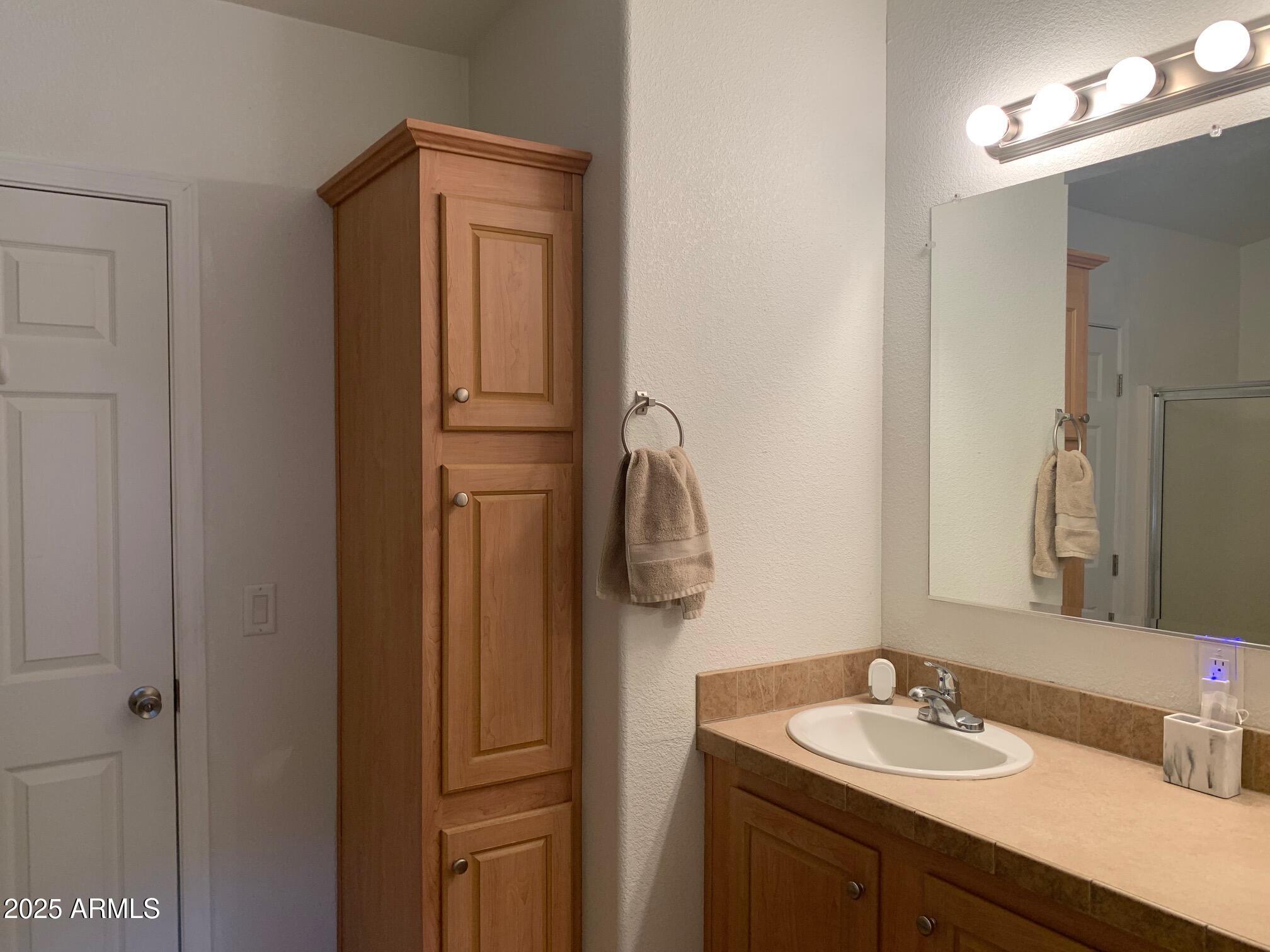 1231 West Roundup Street Apache Junction, AZ 85120 - Photo 15 of 30 a bathroom with a sink vanity and mirror