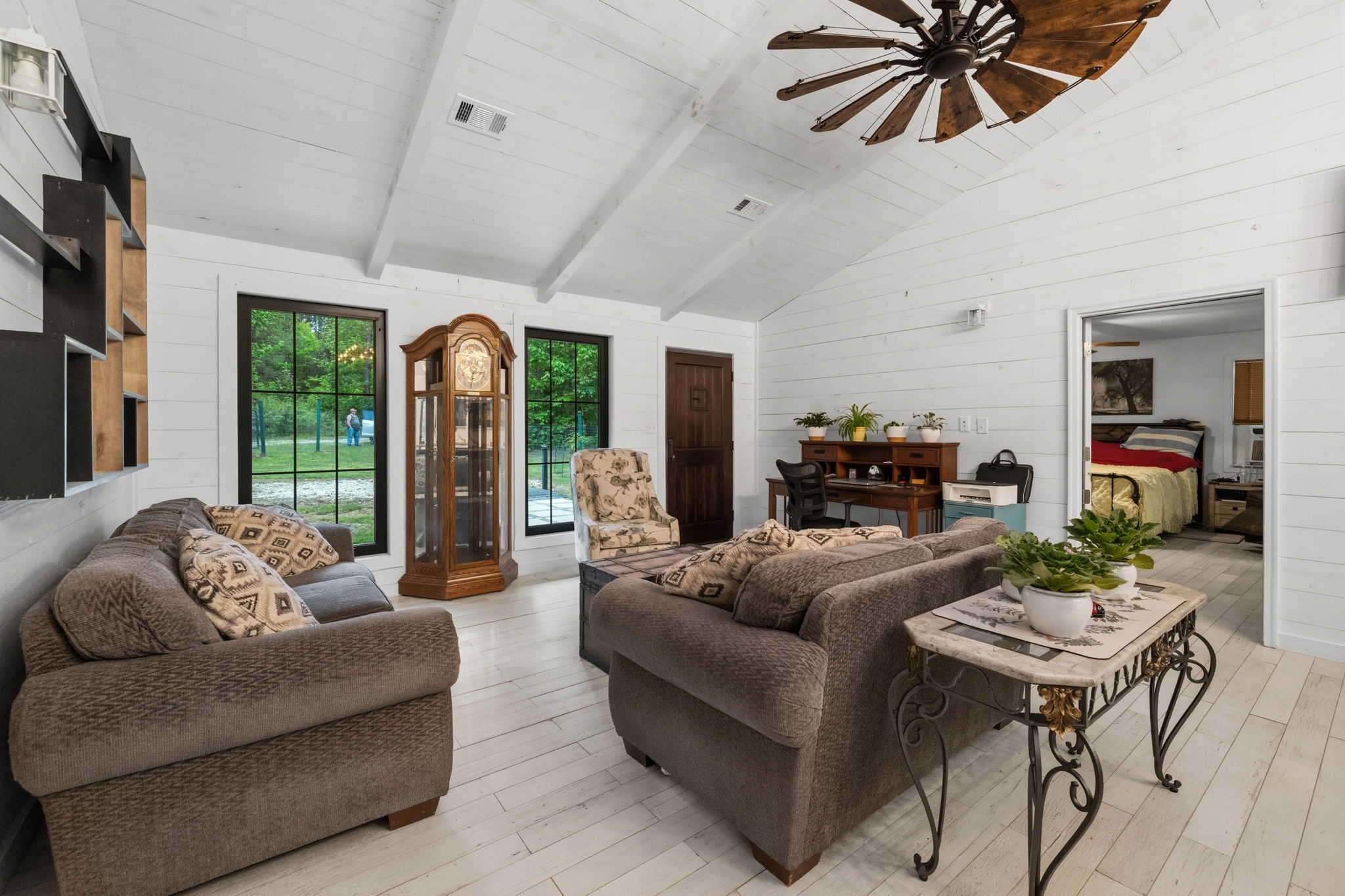 625-635 Gibson Road Livingston, TX 77351 - Photo 30 of 48 There are 4 entry doors to the home, three in front with each bedroom having a separate entrance, one into the main area and one off the kitchen.