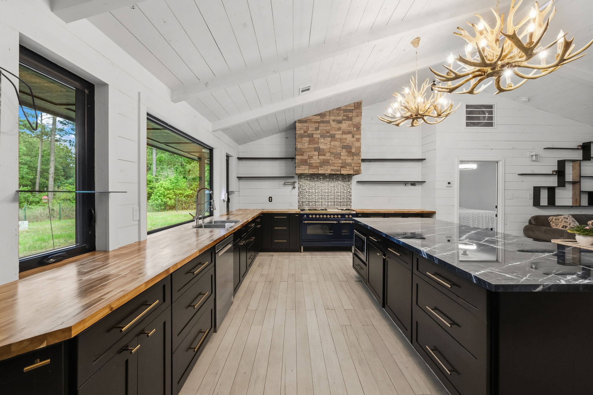 625-635 Gibson Road Livingston, TX 77351 - Photo 36 of 48 Gorgeous French Gas stove with 6 burners and a warming oven.