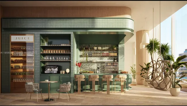 a store with a table and chairs