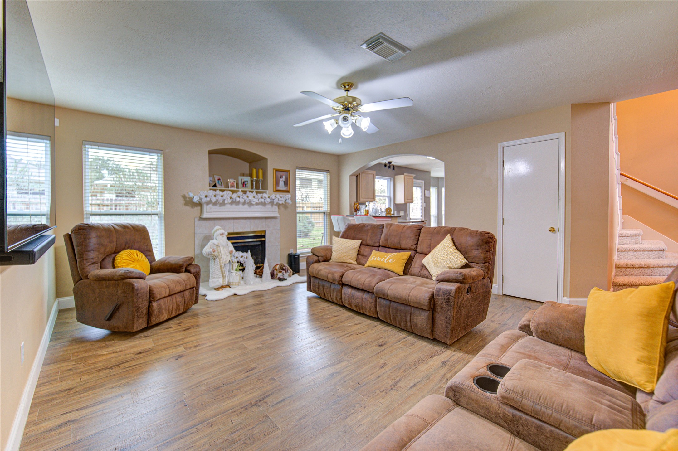 14902 Englebrook Drive Houston, TX 77095 - Photo 26 of 50 a living room with furniture fireplace and a window