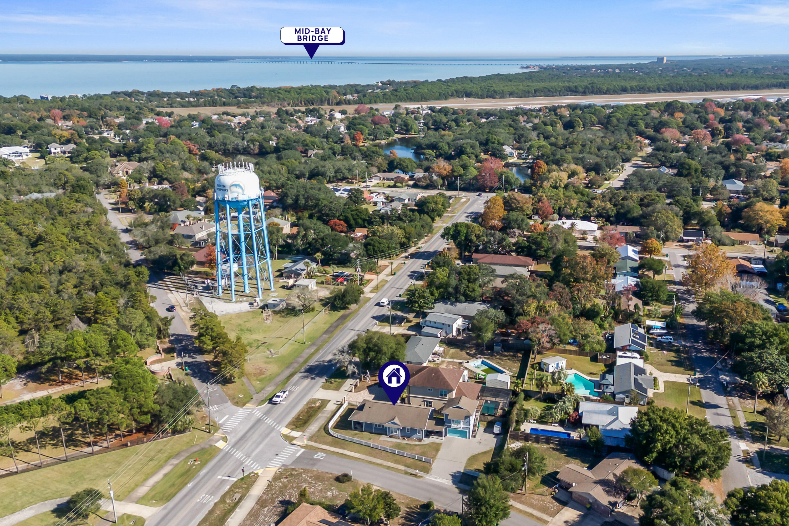 722 Kelly Street Destin, FL 32541 - Photo 52 of 54 an aerial view of residential houses with outdoor space