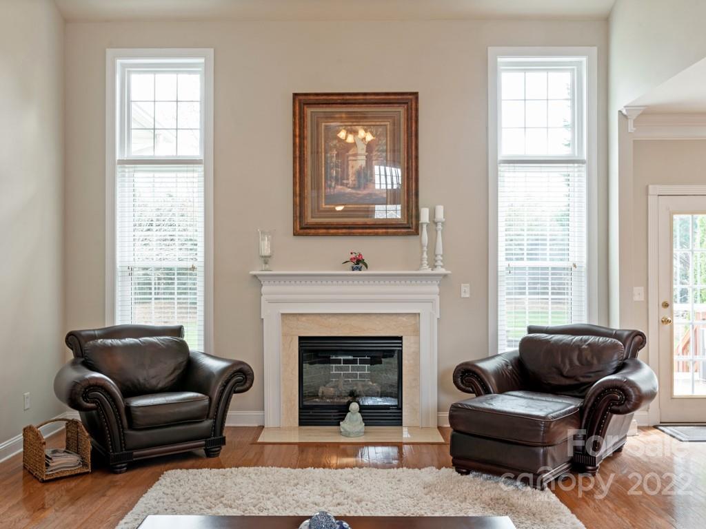 8603 Dansington Court Waxhaw, NC 28173 - Photo 18 of 45 a living room with furniture window and a fireplace