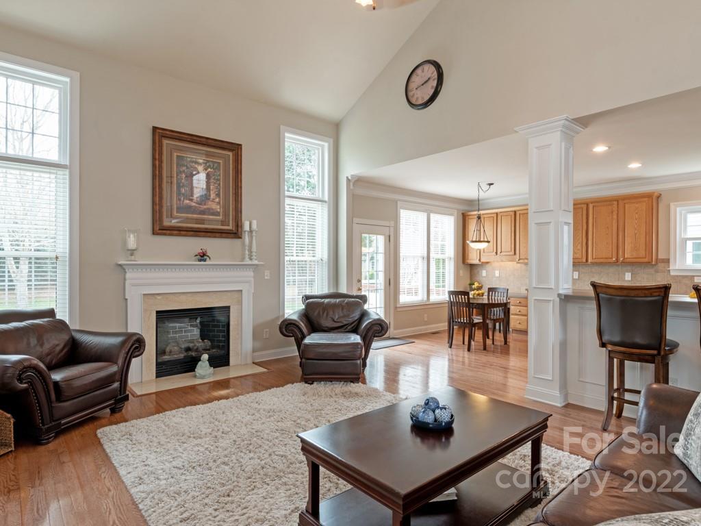 8603 Dansington Court Waxhaw, NC 28173 - Photo 19 of 45 a living room with furniture a fireplace and a table