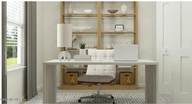 a room with a sink and a window