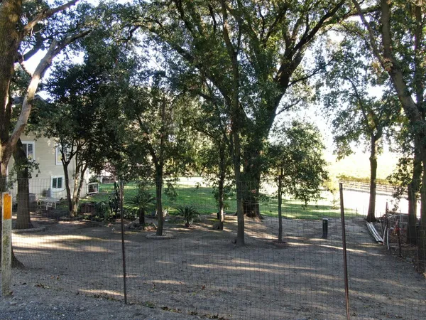 an outdoor view with patio