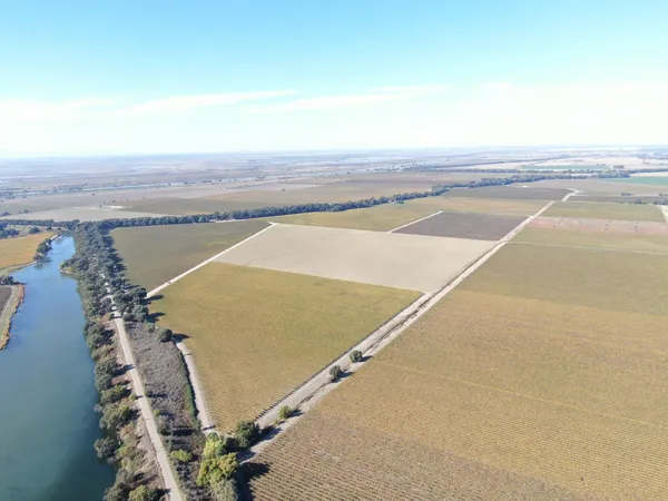 an aerial view of beach and ocean