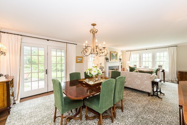25 Forest Street Manchester, MA 01944 - Photo 4 of 24 a dining room with furniture a chandelier and wooden floor