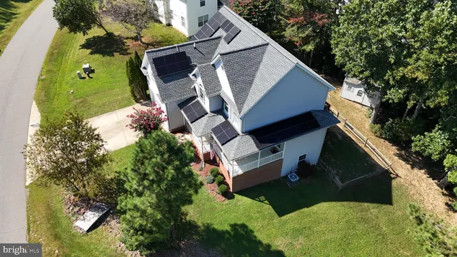 an aerial view of a house