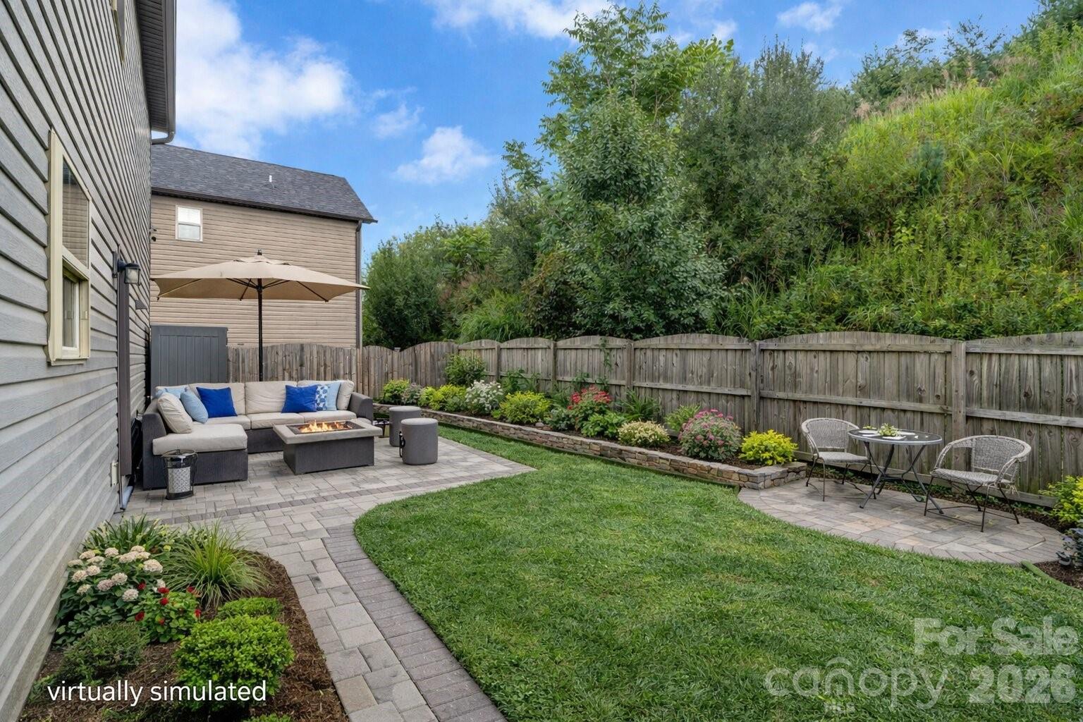 27 Mann Lane Fletcher, NC 28732 - Photo 23 of 25 a view of a backyard with sitting area and furniture