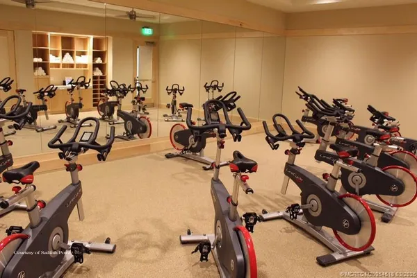 walk in a room with gym equipment