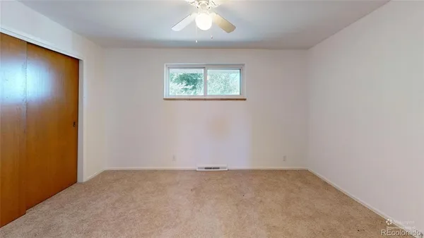 an empty room with a window