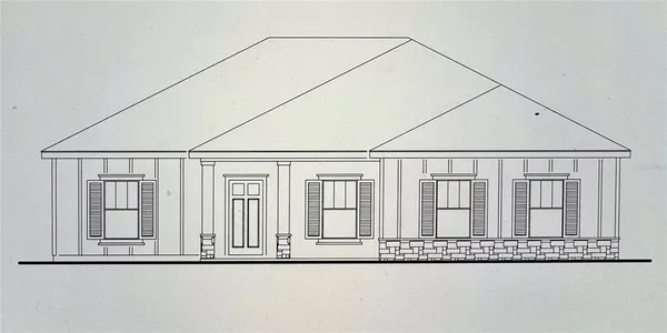 a white house with a large window